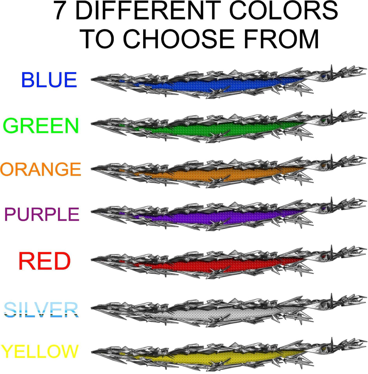 ripper diamond plate tear decal color chart